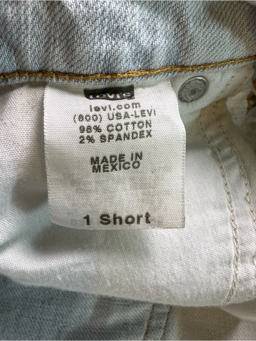 Levi's 524 Too Superlow Denim Shorts Size 1 Short Y2K Light Wash Cutoff Vintage